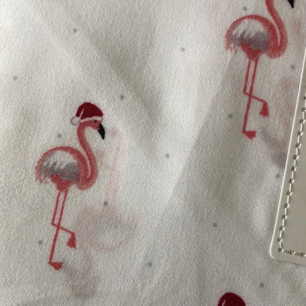 Cynthia Rowley FLAMINGO Santa Sheet Set - QUEEN